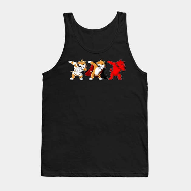 Pitbull Dabing Horror Halloween T-shirt Tank Top by kimmygoderteart